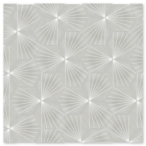 Villa Lagoon Tile Spark C Winter 8 in. x 9 in. Cement Handmade Tile Sample