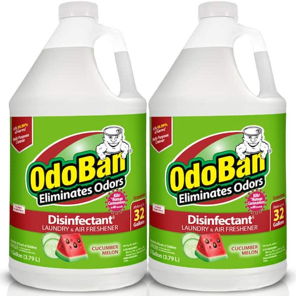 OdoBan 1 Gal. Cucumber Melon Disinfectant, Laundry and Air Freshener, Mold & Mildew Control, Multi-Purpose Concentrate (2-Pack)