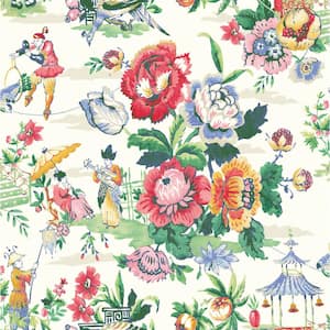 Travel Diary Chiffon Chinoiserie Vinyl Peel and Stick Wallpaper Roll (Covers 30.75 sq. ft.)