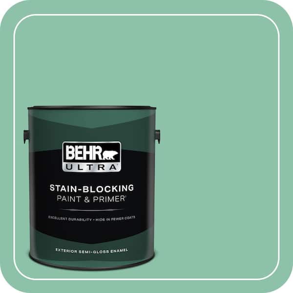 BEHR ULTRA 1 gal. Home Decorators Collection #HDC-WR14-8 Spearmint Frosting Semi-Gloss Enamel Exterior Paint & Primer