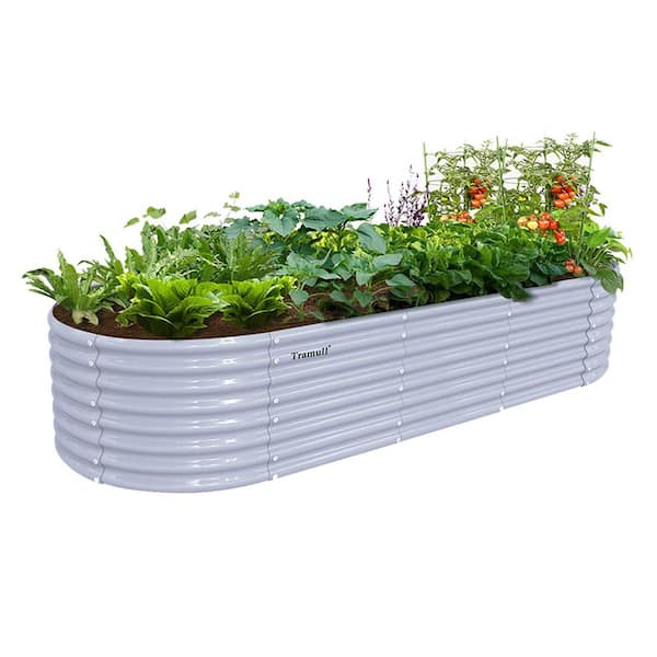 Unbranded 1Pack 8x3x2FT Galvanized Raised Garden Bed Kit Retangular Metal Ground Planter Box Outdoor Bottomless Planter Raised Bed