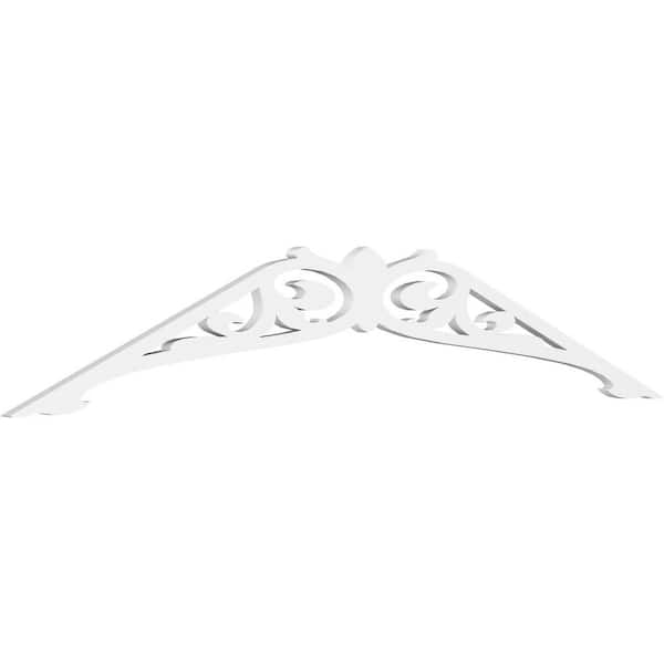 Ekena Millwork 1 in. x 72 in. x 15 in. (5/12) Pitch Carrillo Gable Pediment Architectural Grade PVC Moulding