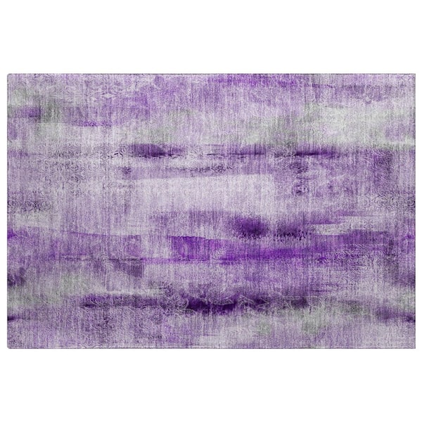 Dream Shag Premium Machine Washable Abstract ADS537 Purple 2 ft. x 3 ft. Accent Rug