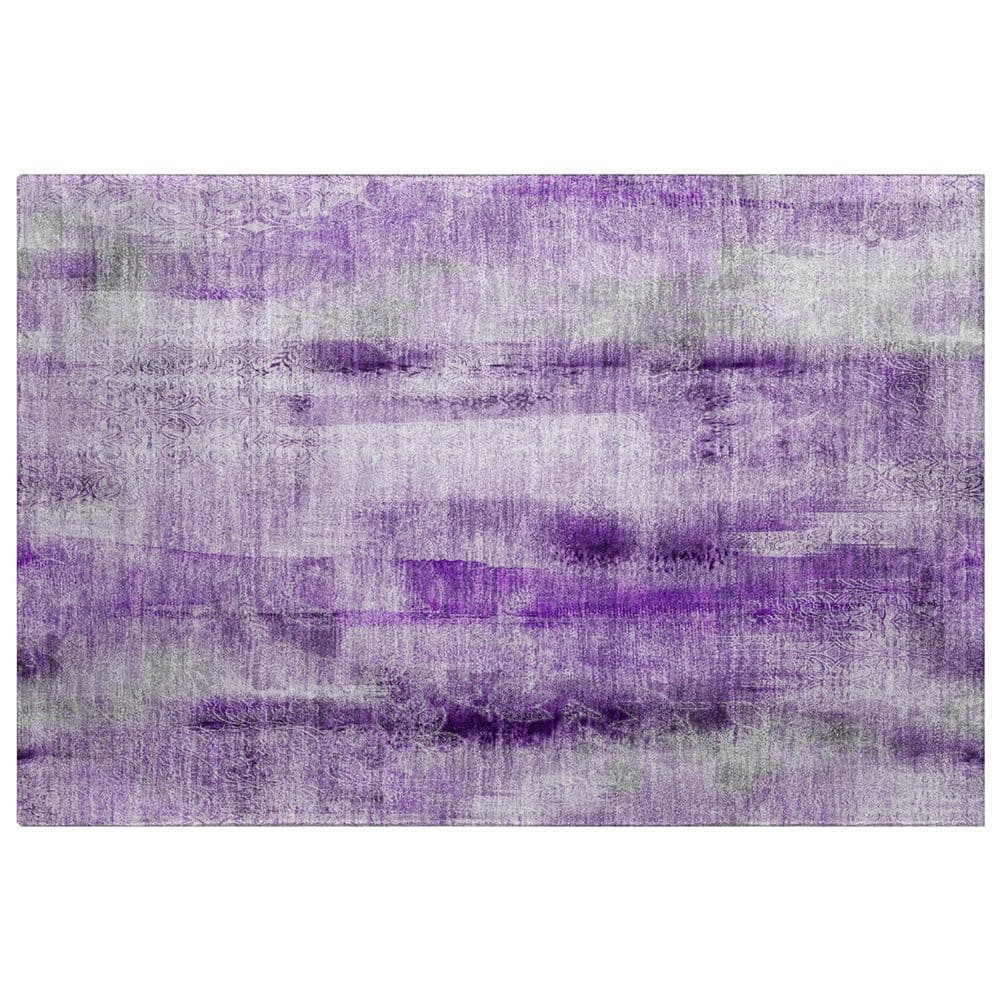Dream Shag Premium Machine Washable Abstract ADS537 Purple 3 ft. x 4 ft. Area Rug price history on PriceWatchPro