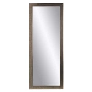 Medium Silver Wood Classic Mirror (32 in. H X 66 in. W)