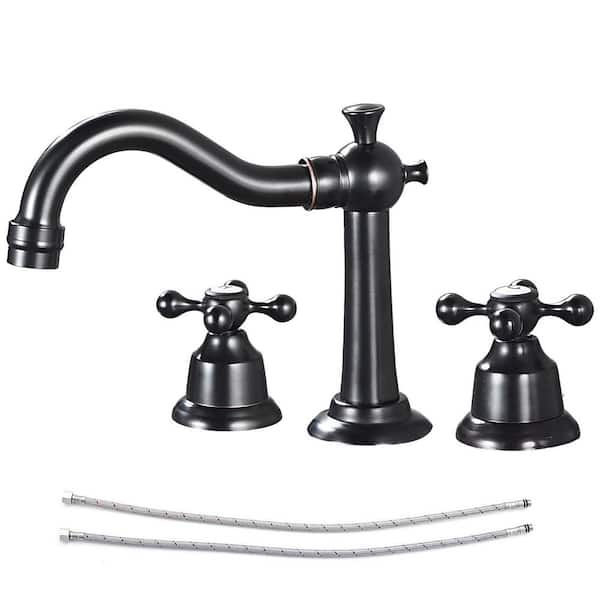 8 in. Widespread Double Handle Bathroom Faucet 3 Hole Sink Faucet in Oil Rubbed Bronze