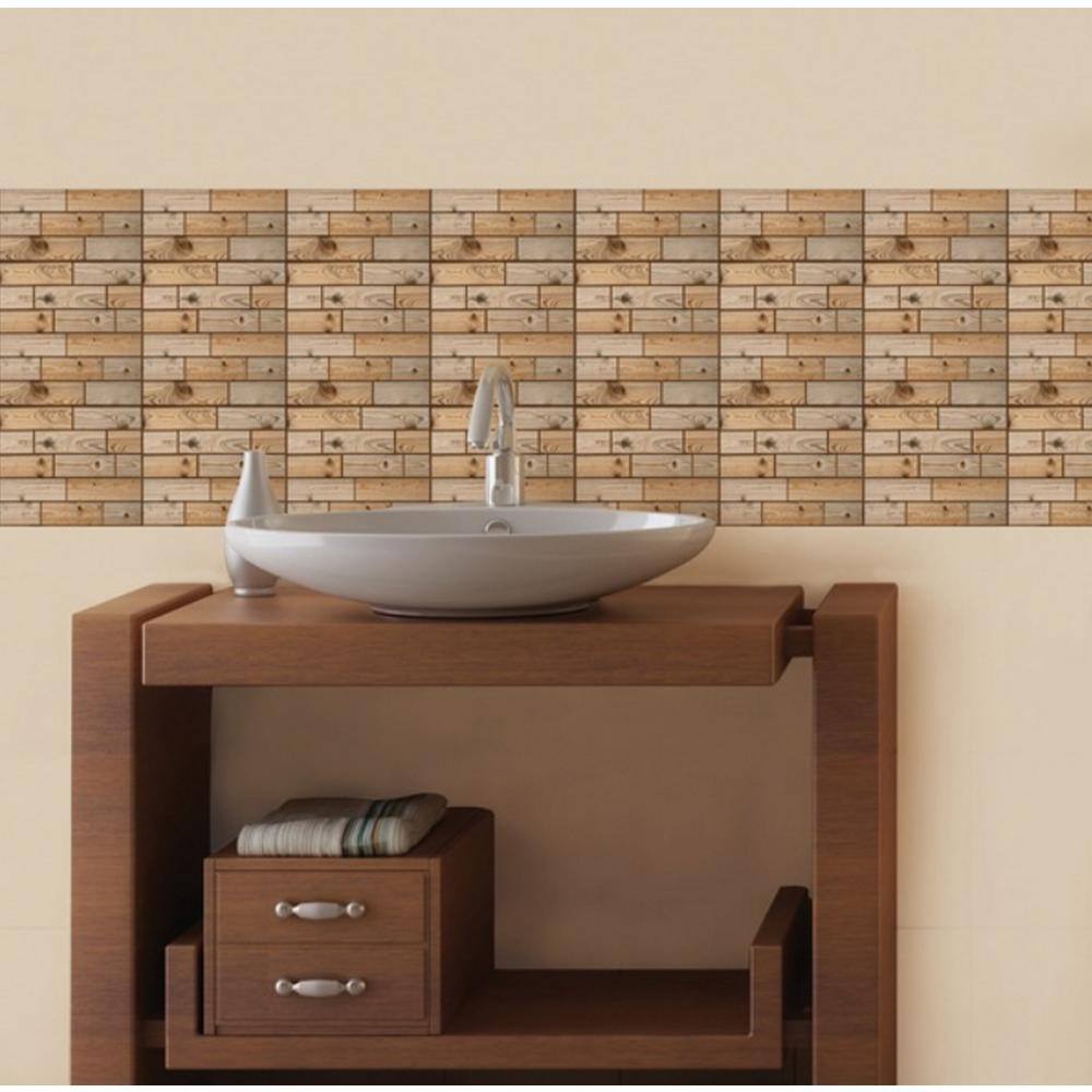 12'' x 12'' Multicolor PVC Peel and Stick Mosaic Tile Set