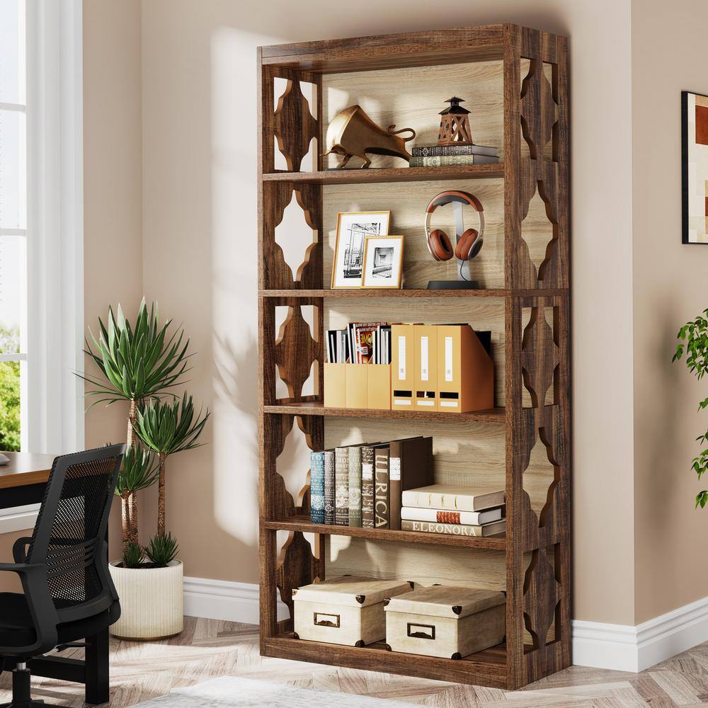 Hbluefat Desktop Organizer, Wood Desk Storage Bookshelf, Magazine File