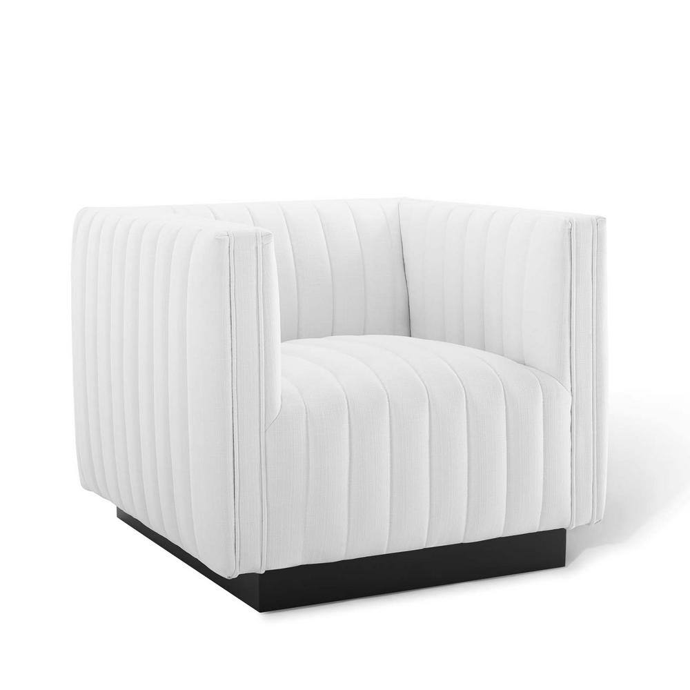 Elegant White Velvet Wood Base Accent Chair
