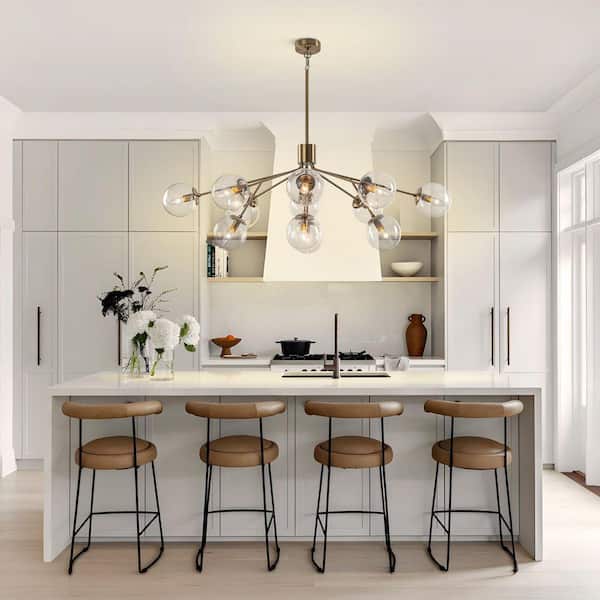 GoYeel Torbone 12-Light Gold Modern Luxury Branch Seeded Glass