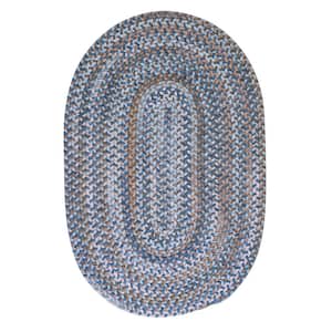 Newport Harbor Blue 5 ft. x 7 ft. Oval Braided Area Rug