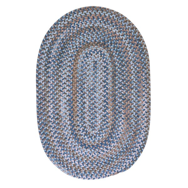 SAFAVIEH Braided Ellen Colored Bordered Area Rug, Blue/Multi, 8' x 10' Oval  