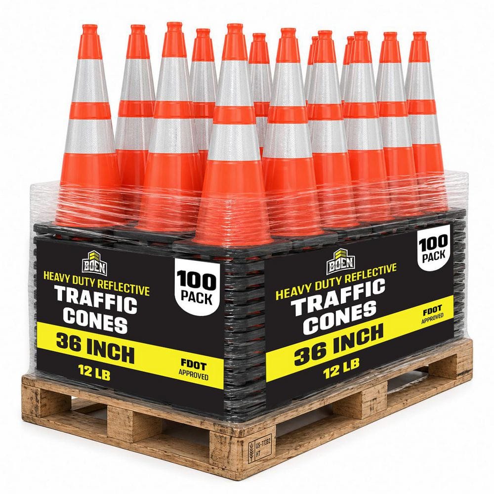 36 in, Orange Traffic Cones, 100-Pk, Florida DOT Approved MUTCD Compliant W/2 Rflc Collars and 12 lbs.Base price history on PriceWatchPro