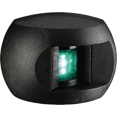 Series 28 LED Side Mount Navigation Side Light, Green Starboard Side, Black
