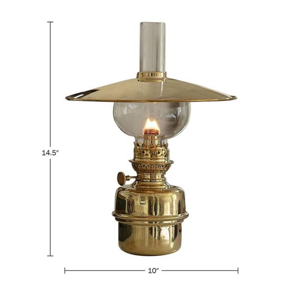 KINGS COUNTY TOOLS Brass Captain's Shade Oil Lamp - Tabletop Torch