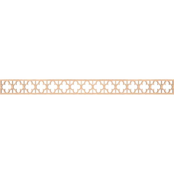 Ekena Millwork Woodall Fretwork 0.25 in. D x 46.375 in. W x 4 in. L Red Oak Wood Panel Moulding