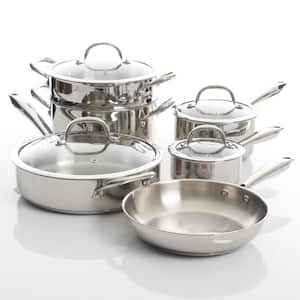 Devon 10-Piece Stainless Steel Cookware Set in Silver