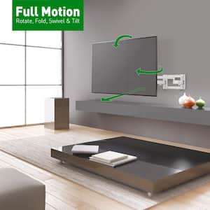 Barkan 13 in. to 90 in. Full Motion - 4 Movement Long Dual Arm Flat/Curved TV Wall Mount White Extremely Extendable