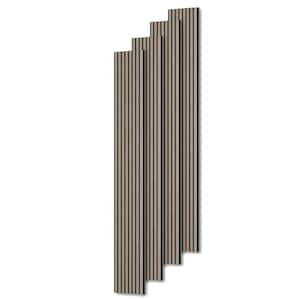 0.9 in. x 1.05 ft. x 7.87 ft. Walnut Acoustic/Sound Absorb 3D Oak Overlapping Wood Slat Decorative Wall Paneling 4-Pack