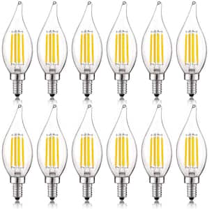 60-Watt Equivalent CA11 Dimmable Edison LED Light Bulb 4000K Cool White Vintage Candelabra 5W E12 Base (12 Pack)
