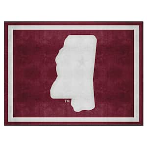 Mississippi State Bulldogs Maroon 8 ft. x 10 ft. Plush Area Rug