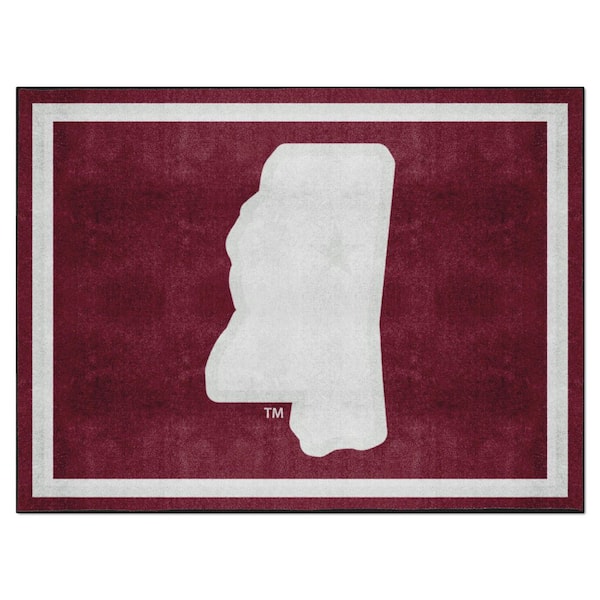 FANMATS Mississippi State Bulldogs Maroon 8 ft. x 10 ft. Plush Area Rug