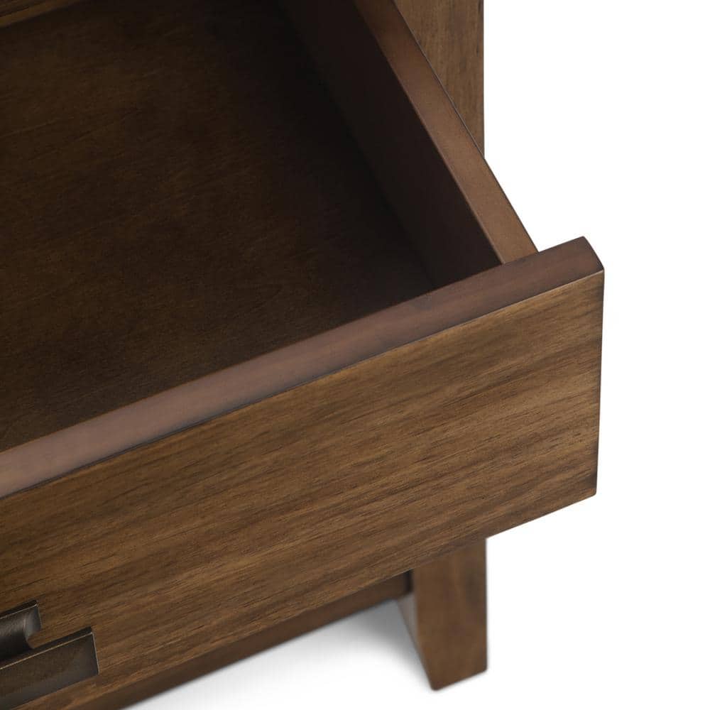 Rustic Natural Aged Brown Pine 1-Drawer Nightstand