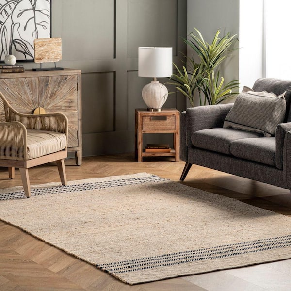 Meadow Striped Jute Natural 5 ft. x 8 ft. Area Rug