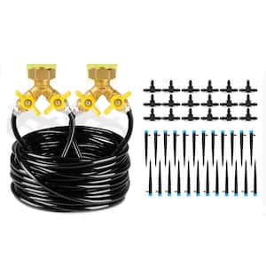 100 ft. x 8 mm x 5 mm Drip Irrigation Kit, Plant Watering System Distribution Tube for Flower Bed, Patio Lawn, Black