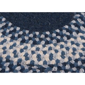 Chancery Navy 7 ft. x 9 ft. Oval Braided Area Rug