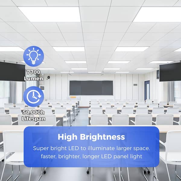 AIKVSXER 2 ft. x 4 ft. 7700 Lumen Integrated LED Panel Light Drop
