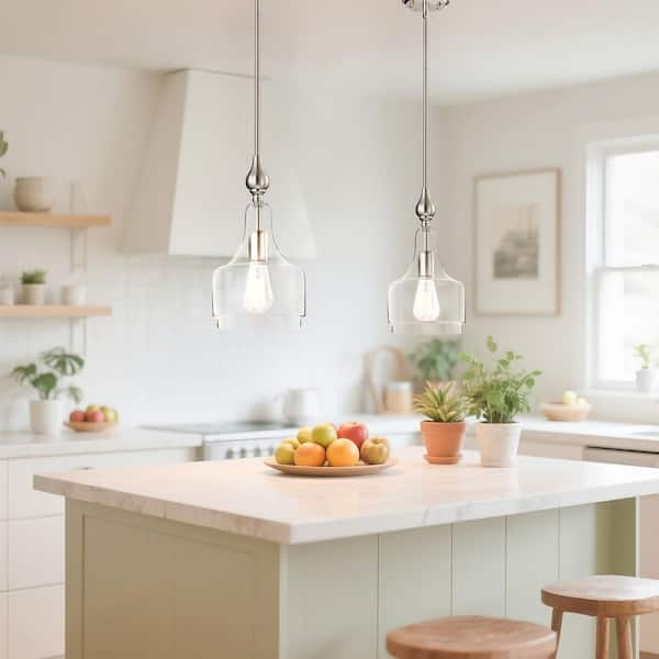 Edvivi Mora 1-Light Brushed Nickel Modern Mini Pendant with