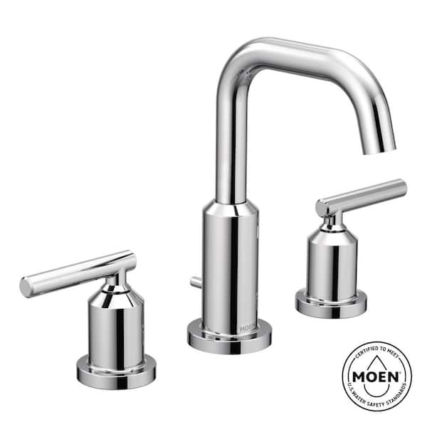 MOEN Gibson 8 in. Widespread 2-Handle High-Arc Bathroom Faucet Trim Kit in Chrome (Valve Not Included)