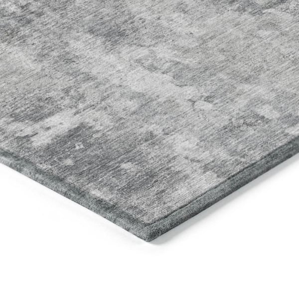 Gray 2 ft. x 8 ft. Woven Abstract Runner Indoor/Outdoor Area Rug