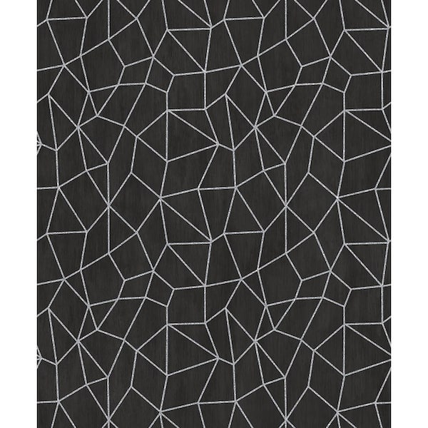 Unbranded Special FX 2 Collection Black Glitter Web Design Vinyl on Non-Woven Non-Pasted Wallpaper Sample