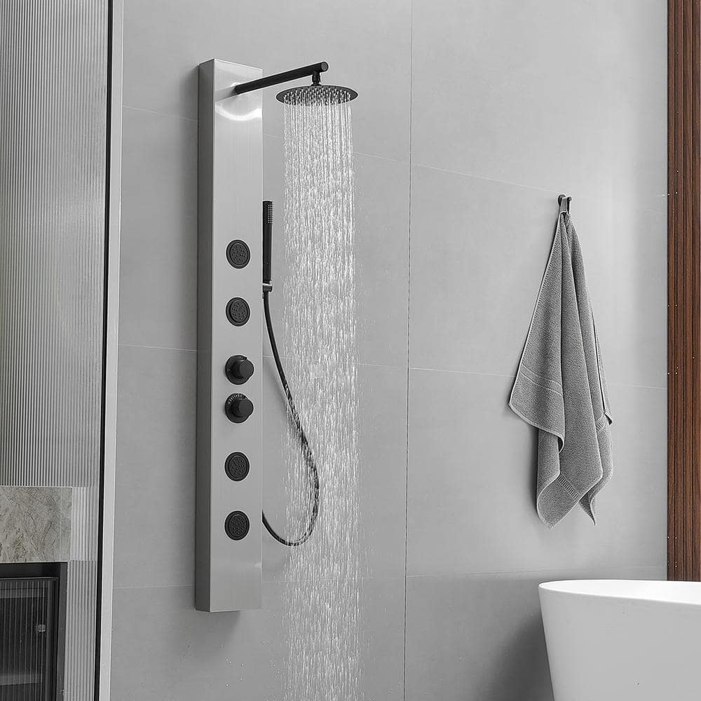 Black Nickel Multi-Function Shower Panel with Body Jets