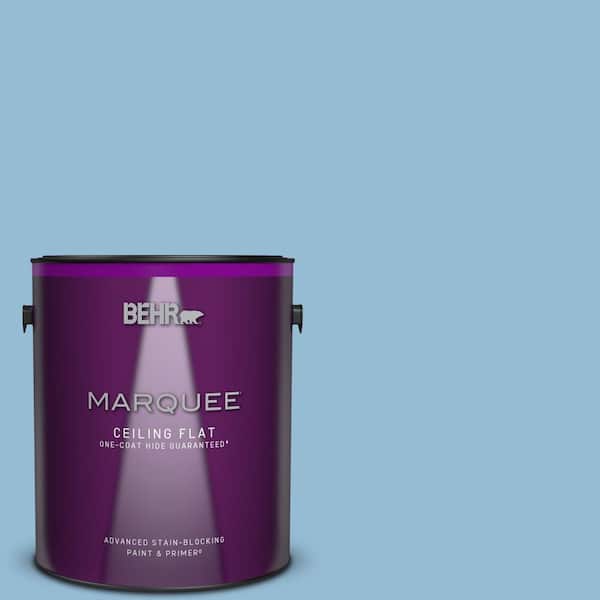 BEHR MARQUEE 1 gal. #M500-3 Blue Chalk color One-Coat Hide Ceiling Flat Interior Paint & Primer