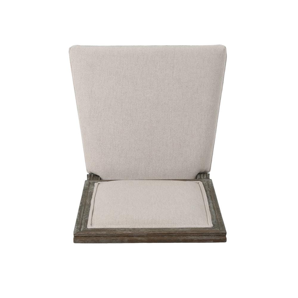 Ledger Distressed Wheat Upholstered Wood Side Chairs, Set of 2