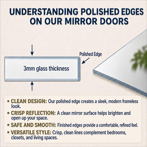 Impact Plus 42 in. x 96 in. Polished Edge Mirror Solid Core MDF