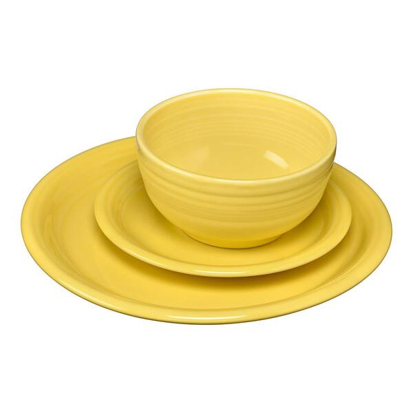 Fiesta 3-Piece Casual Sunflower Ceramic Dinnerware Set (Service for 1)