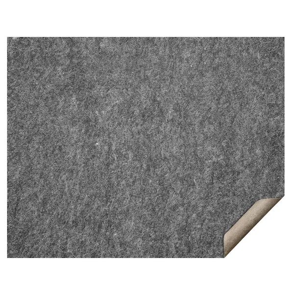 Slip-Resistant Rug Pad-Protective Cushioning Carpet Pad-8 ft. x 10 ft.-1/4 in. Thick, Polyester Felt, Latex-Gray