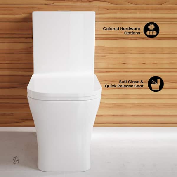 Swiss Madison 1-Piece 1.1/1.6 GPF Dual Flush Square Toilet in