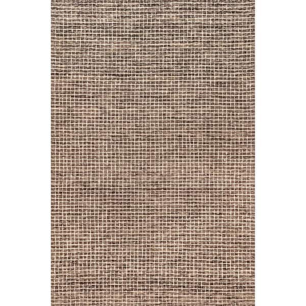 nuLOOM Melrose Checked Wool Brown 4 ft. x 6 ft. Area Rug