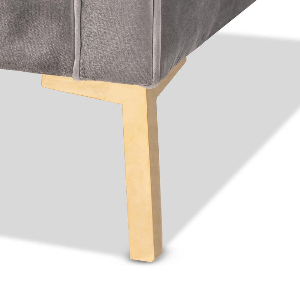 Zanetta Gray Tufted Velvet and Wood Sofa