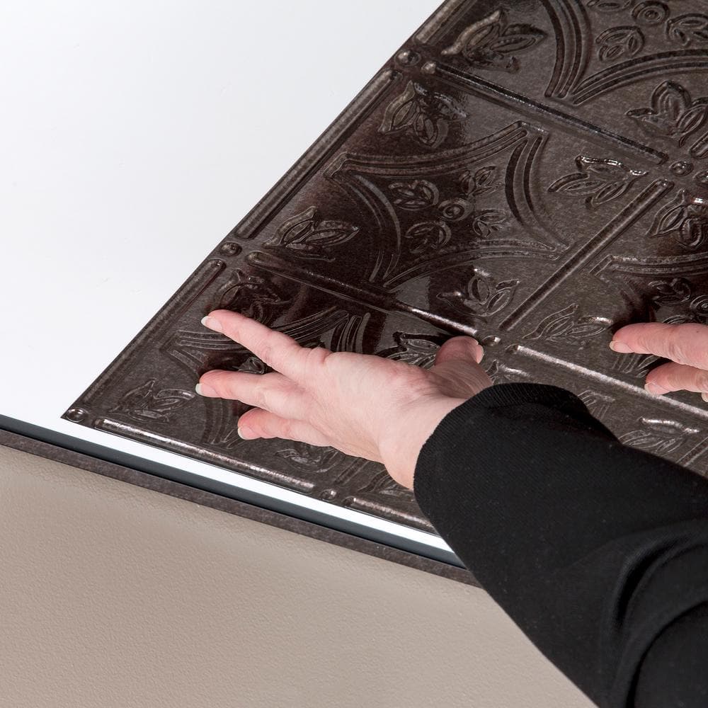 Smoked Pewter 2ft x 4ft Decorative Vinyl Ceiling Panels (5 Pack)