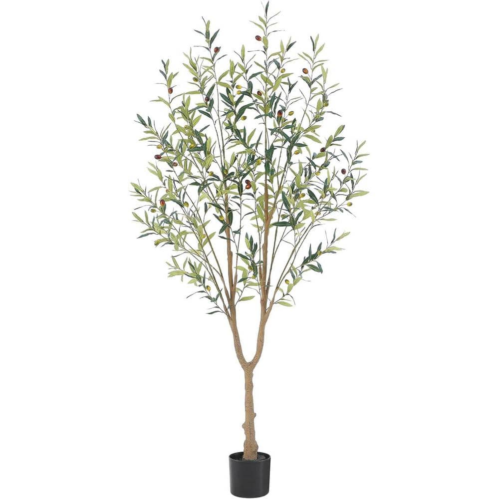 6 ft. (72) Realistic Potted Silk Green Artificial Olive Tree
