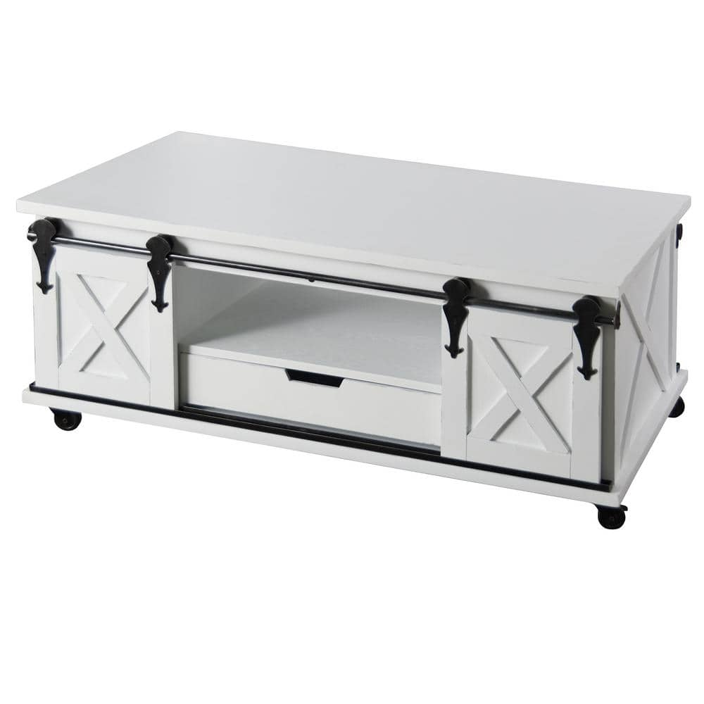 White barn deals door coffee table