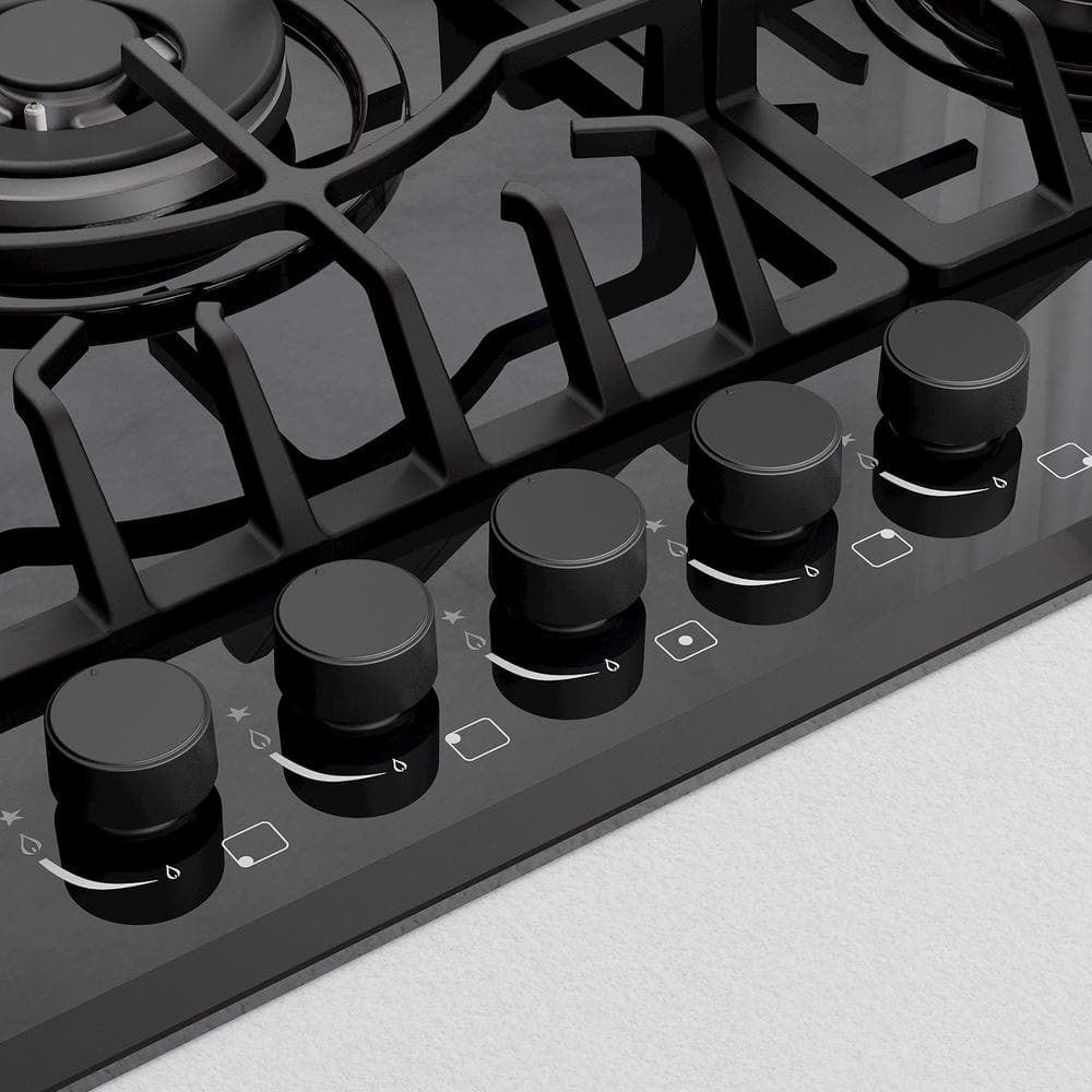 Empava 36" Black Ceramic Stainless Steel 5 Burner Cooktop