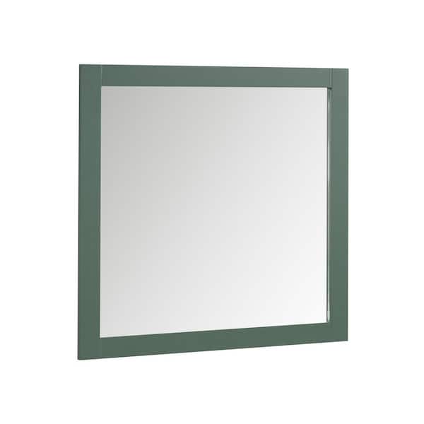 HOMEVY STUDIO Galsaky 34 in. W x 32 in. H Rectangular Framed Surface-Mount Bathroom Vanity Mirror in Forest Green