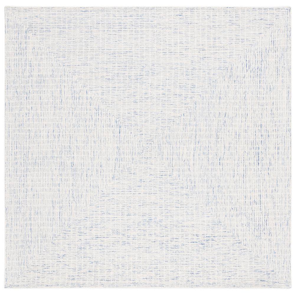 SAFAVIEH Abstract Blue/Ivory 6 ft. x 6 ft. Contemporary Marle Square
